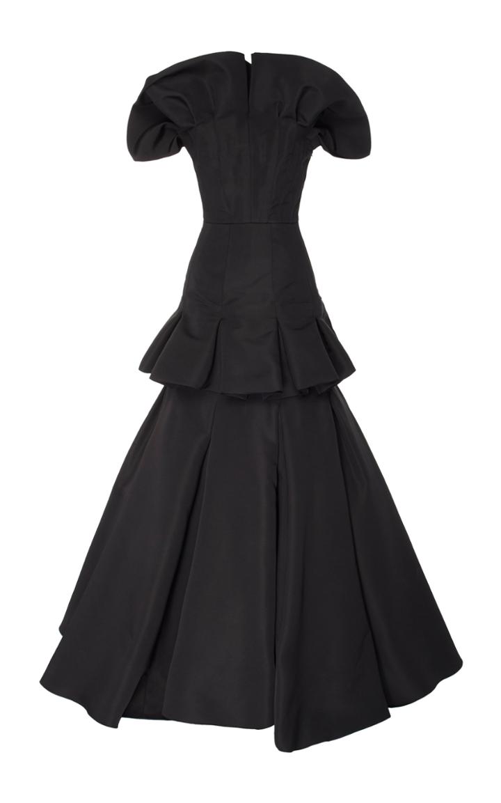 Christian Siriano Tiered Silk Faille Strapless Gown