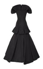 Christian Siriano Tiered Silk Faille Strapless Gown
