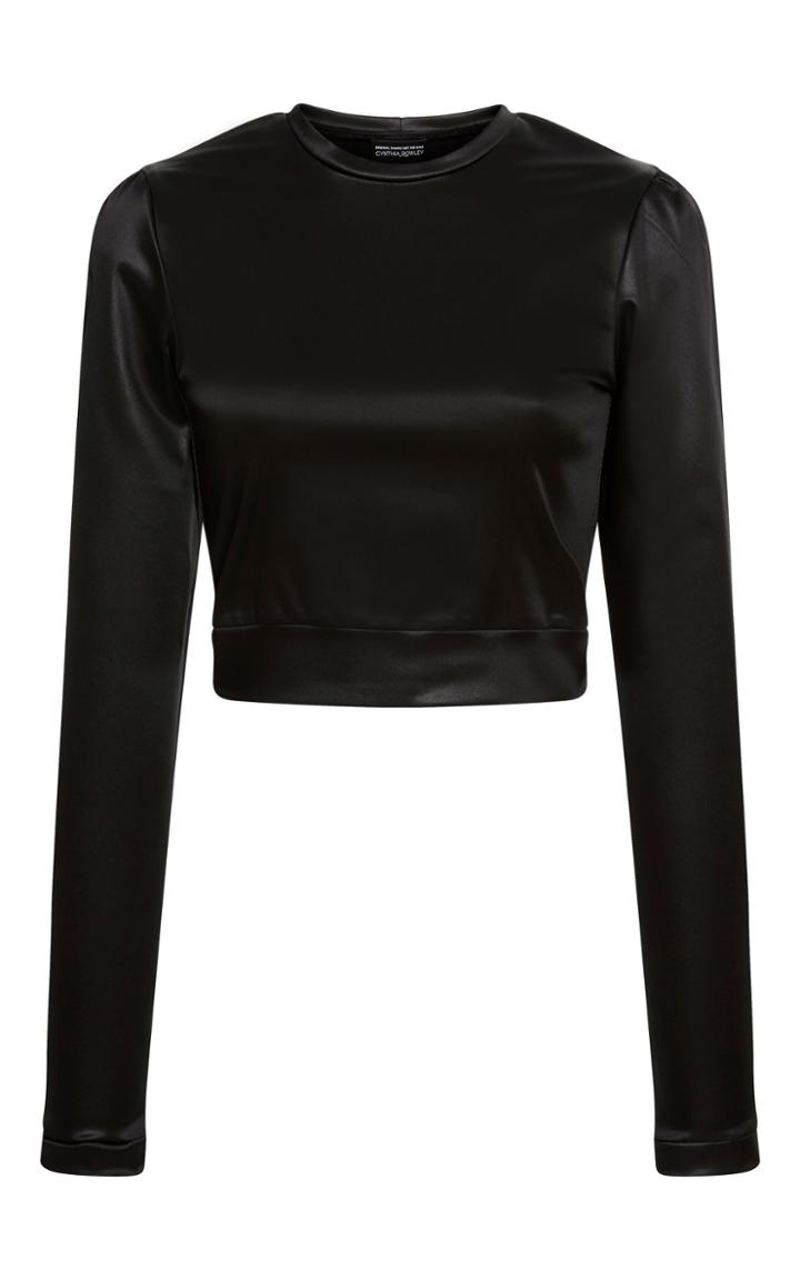 Cynthia Rowley Long Sleeve Satin Top