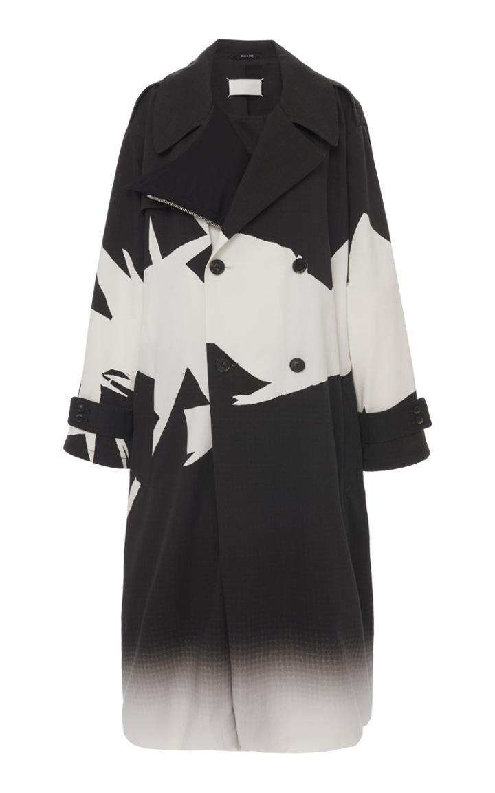 Moda Operandi Maison Margiela Printed Cotton Trench Coat Size: 36