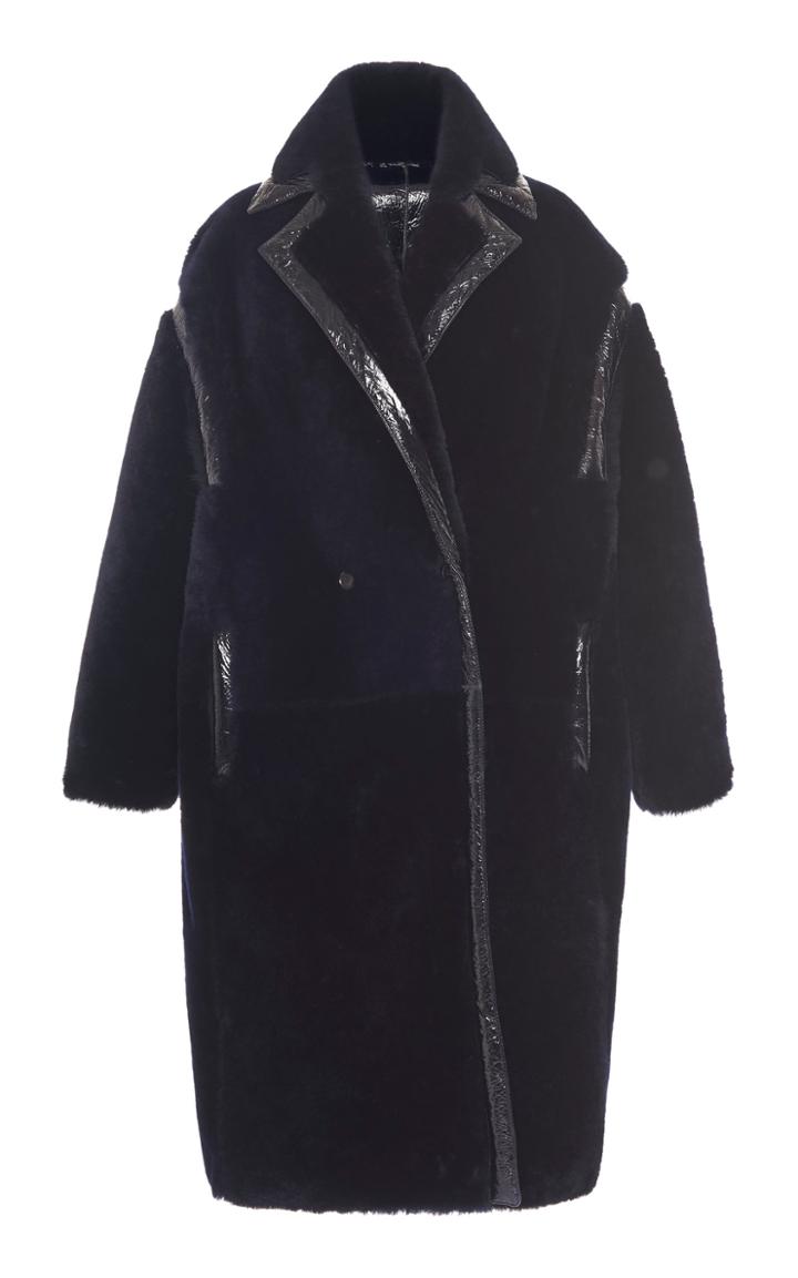 Moda Operandi Max Mara Prosit Vinyl-trimmed Shearling Double-breasted Coat