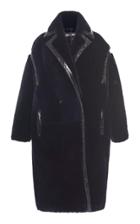 Moda Operandi Max Mara Prosit Vinyl-trimmed Shearling Double-breasted Coat