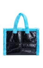 Stand Studio Lola Large Faux Shearling-trimmed Tote