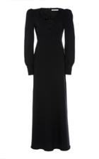 Alessandra Rich Wool-blend Silk Bow Long Sleeve Dress