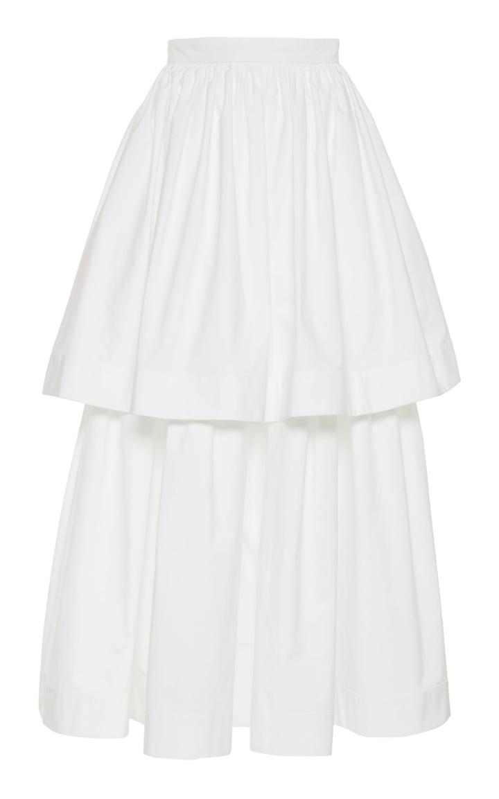Moda Operandi Maison Rabih Kayrouz Tiered Cotton-poplin Skirt Size: 36