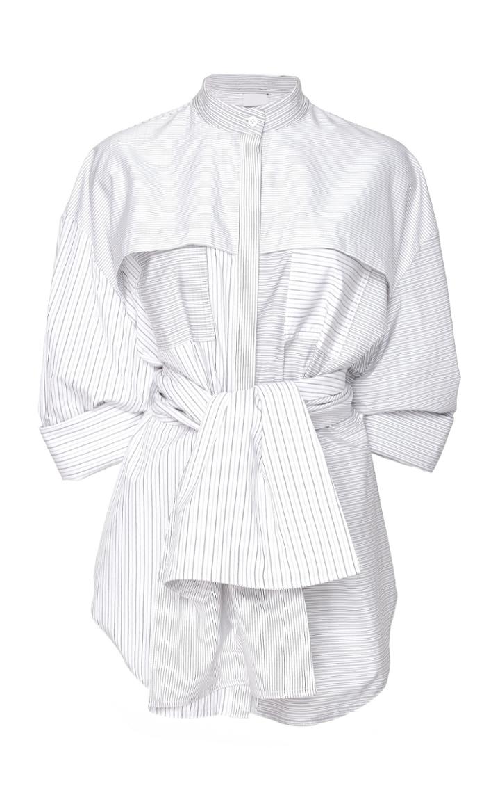 Acler Lincoln Tie-front Striped Cotton-poplin Top