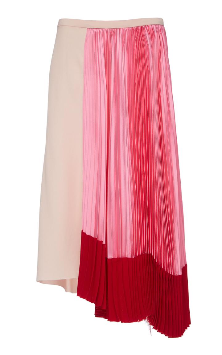 Marni Asymmetrical Pleated Satin Skirt