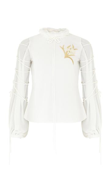 Razan Alazzouni Chiffon Beaded Top