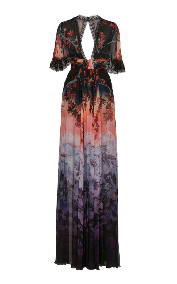 Zuhair Murad Printed Silk Chiffon Maxi Dress