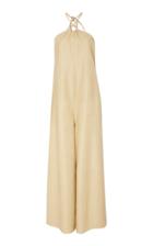 Zeynep Aray Wide Leg Leather Jumpsuit