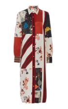 Tory Burch Collard Patchwork-effect Silk-blend Dress