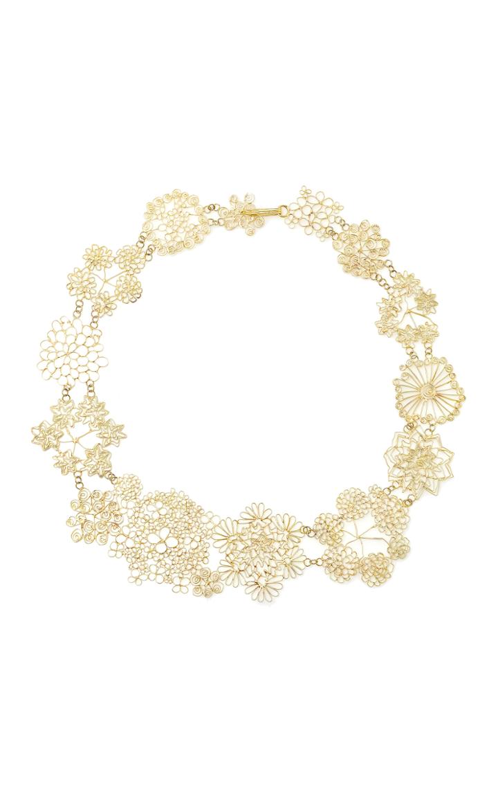 Judy Geib One-of-a-kind 18k Gold Flowery Cuff Necklace
