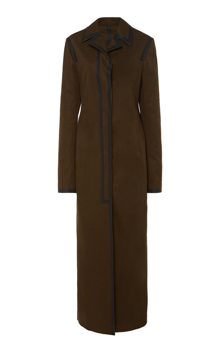 Marina Moscone Trimmed Cotton Trench Coat