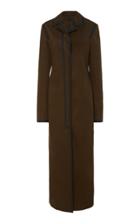 Marina Moscone Trimmed Cotton Trench Coat