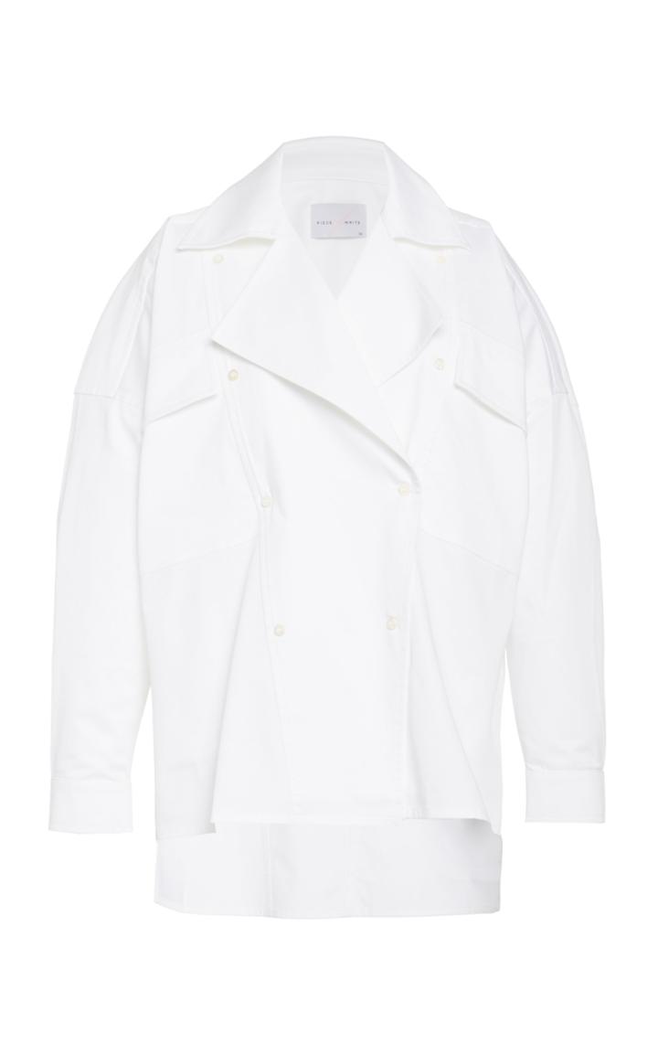 Piece Of White Raquel Asymmetric Pocket-detailed Cotton Poplin Shirt