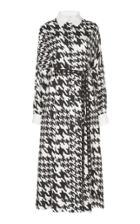 Andrew Gn Checkered Silk Midi Dress
