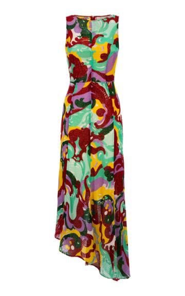 La Doublej Pina Printed Silk-blend Dress