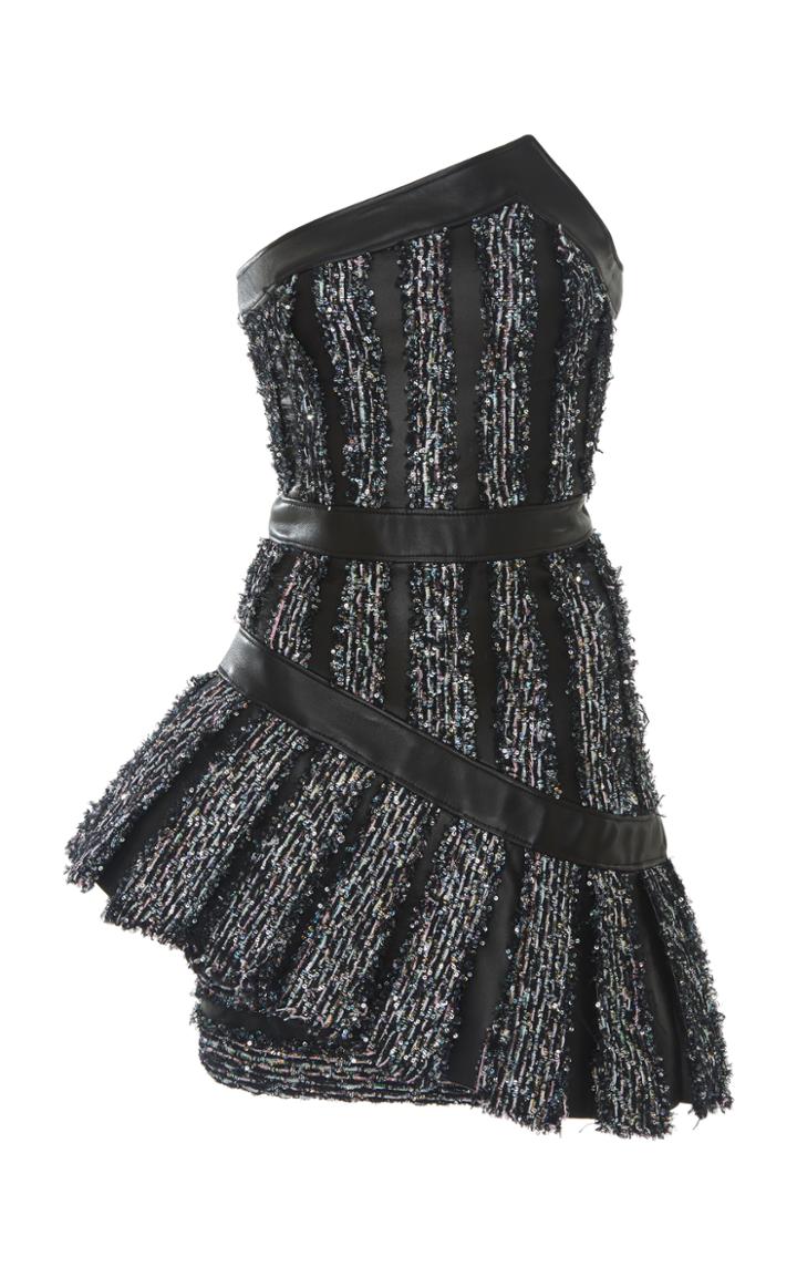 Balmain Strapless Asymmetrical Dress