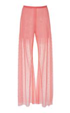 Huishan Zhang Mariella Pleated Pearl Embellished Tulle Pants