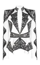 Zuhair Murad Abanico Embroidered-lace Cady Blazer