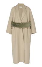 Cyclas Wool-angora Face Mink Back Belt Coat