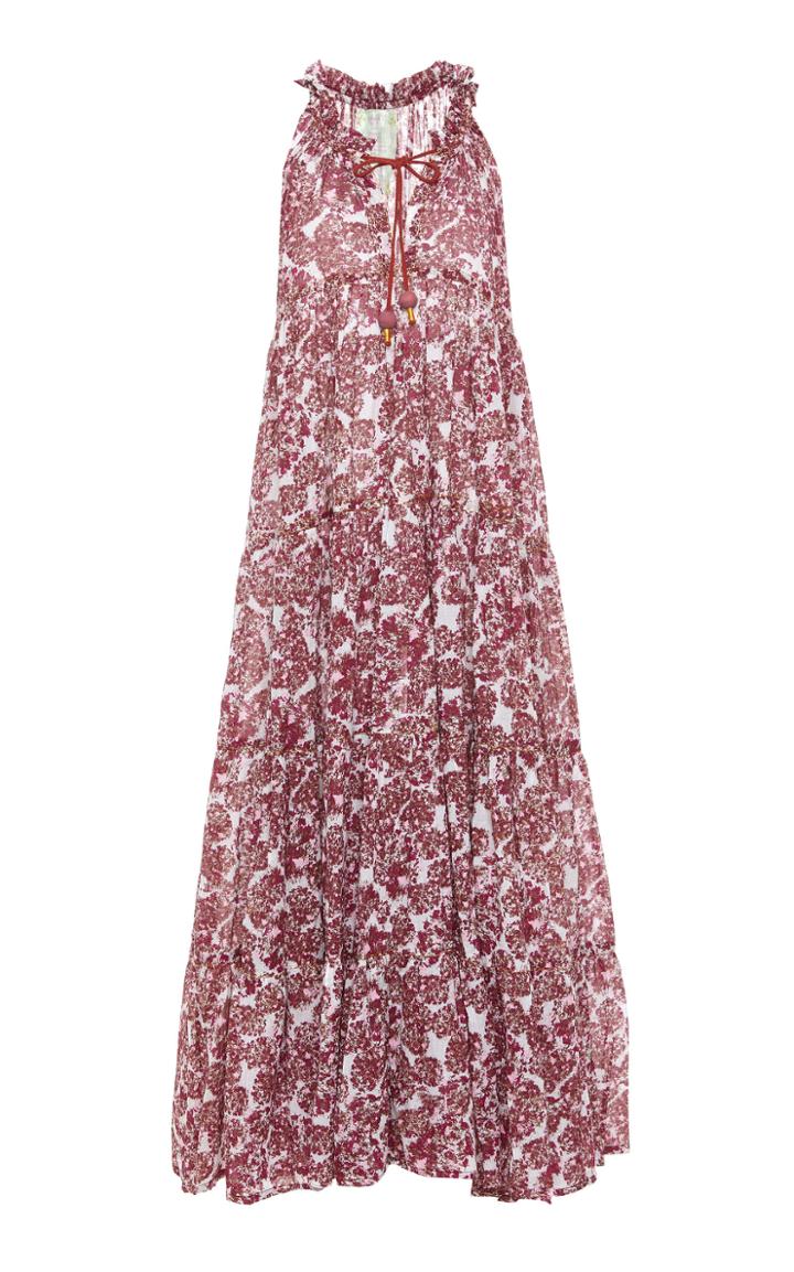 Yvonne S Floral-print Cotton Maxi Halter Dress