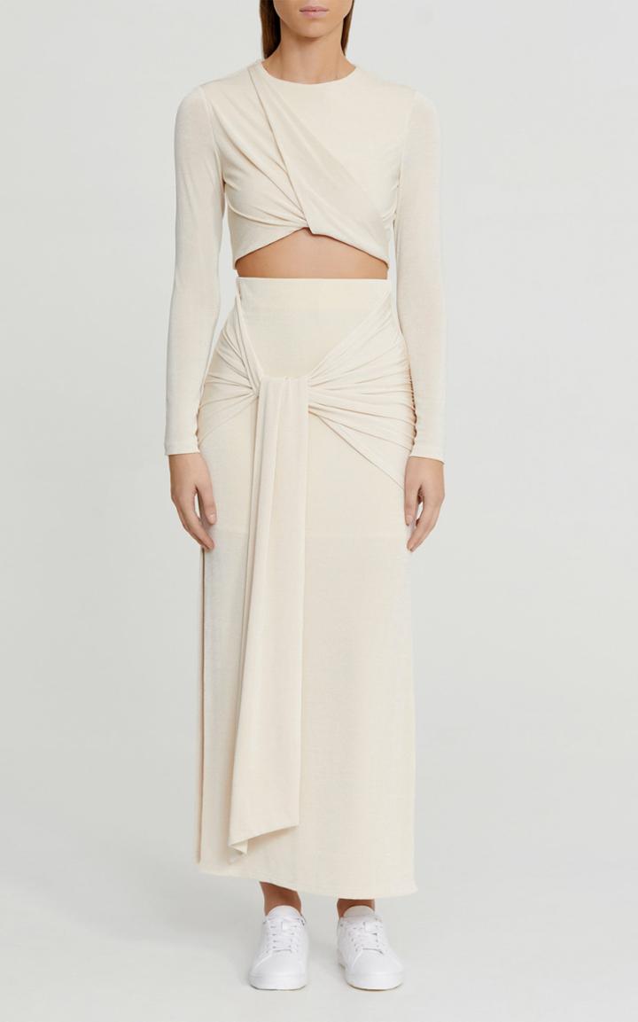 Moda Operandi Significant Other Jaffa Draped Jersey Wrap-effect Midi Skirt