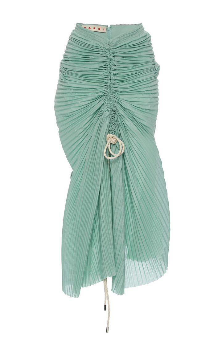 Marni Ruched Muslin Plisse Skirt