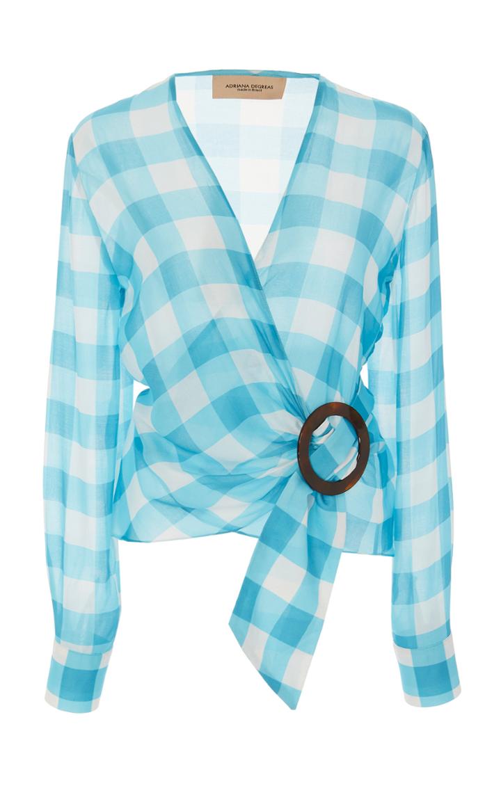 Adriana Degreas Belted Silk Modal Wrap Top