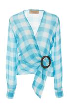 Adriana Degreas Belted Silk Modal Wrap Top