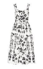 Oscar De La Renta Floral-print Cotton-poplin Midi Dress