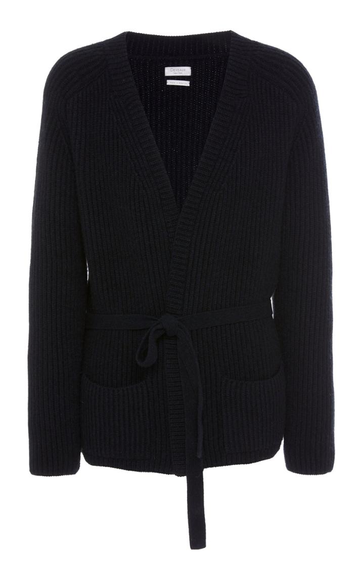 Deveaux Buttonless Ribbed Cardigan