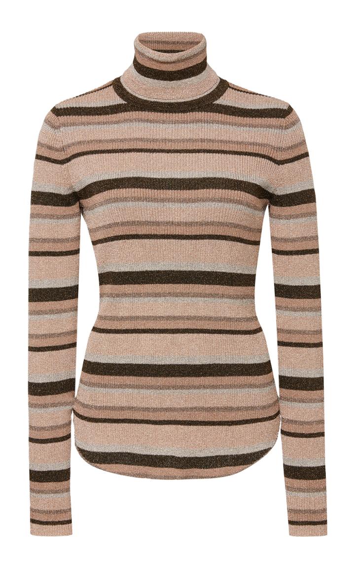 Ulla Johnson Genie Metallic Striped Turtleneck Top