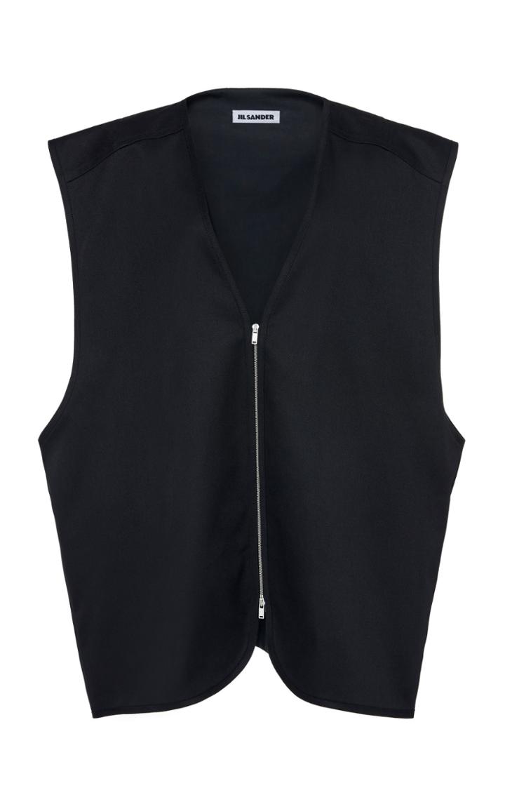 Jil Sander Ghetty Zip-front Cotton-blend Vest