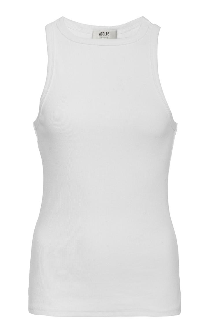 Agolde High-neck Rib Cotton-blend Tank