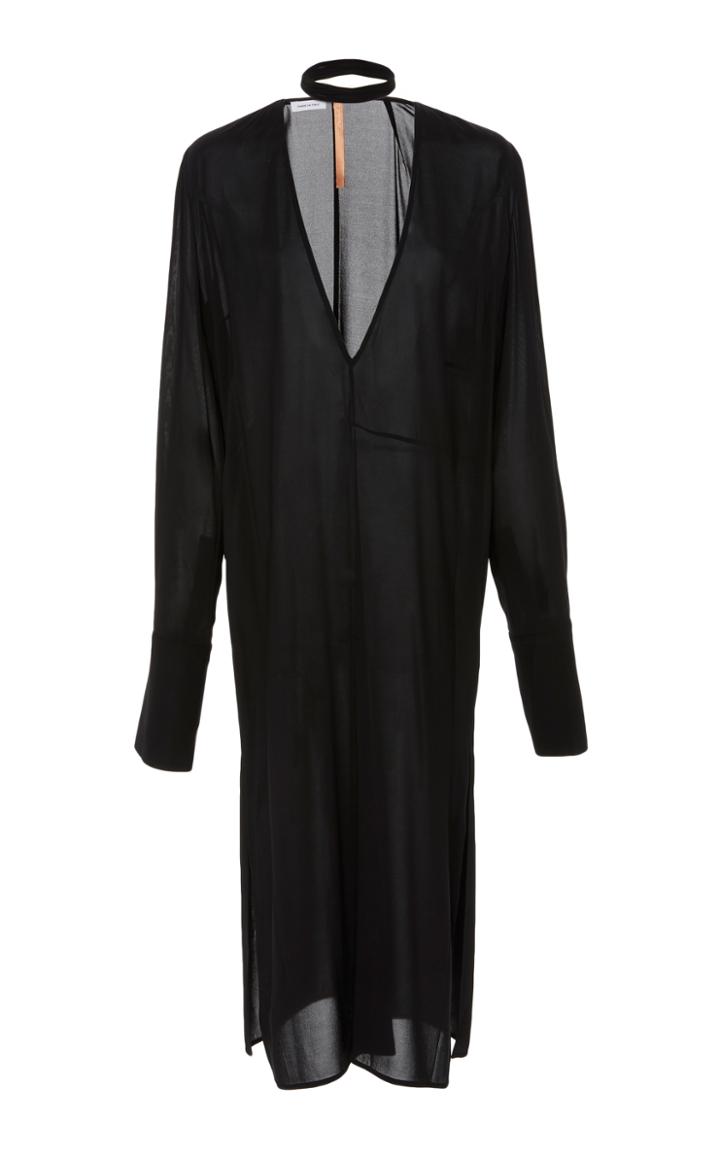 Summa V-neck Dress With Cuffed Long Sleeves