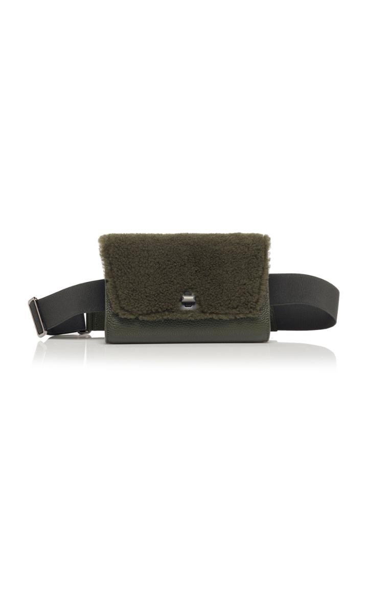 Akris Anouk Fur Trimmed Leather Belt Bag