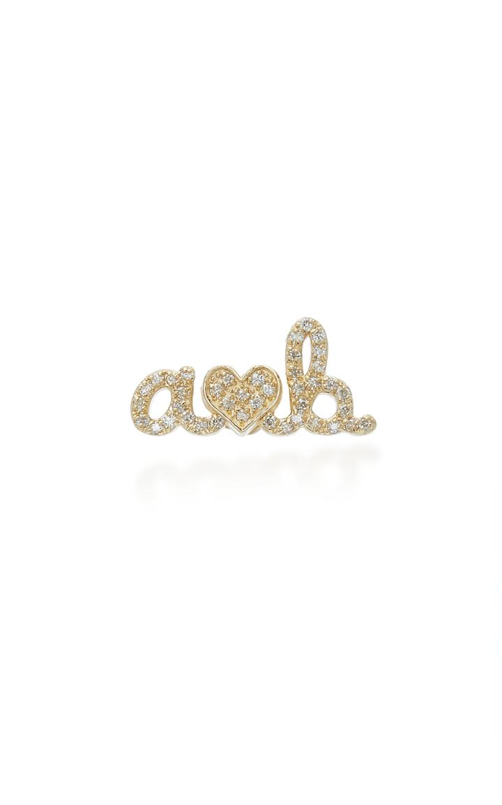 Sydney Evan Two Letter Heart Single Stud