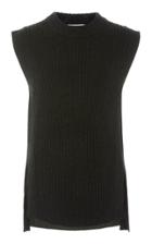 Vince Sleeveless Rib-knit Turtleneck Top