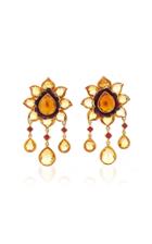 Munnu The Gem Palace One-of-a-kind Citrine And Ruby Lotus Earrings