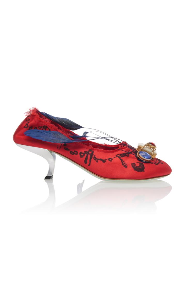 Marni Embroidered Feather Pump