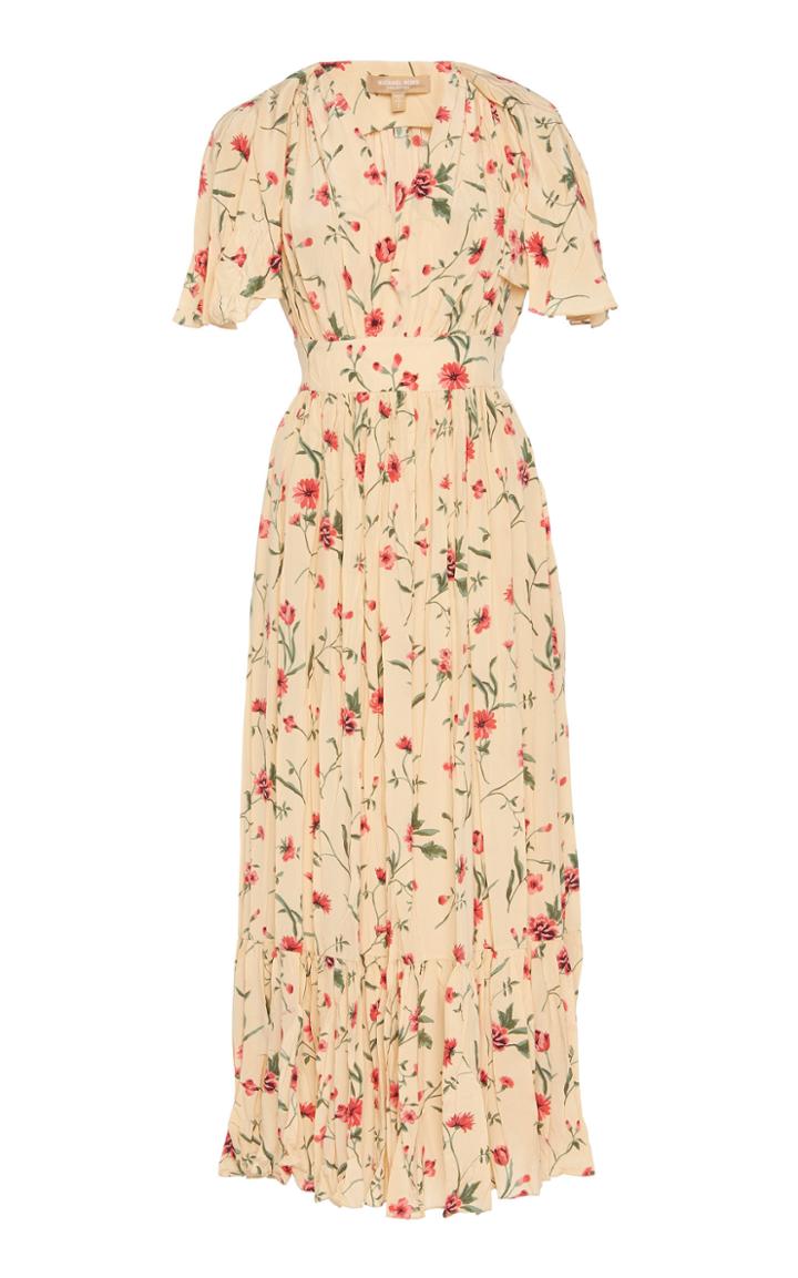 Michael Kors Collection Floral Silk Wrap Dress