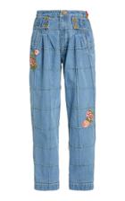 Moda Operandi Loveshackfancy Marika Embroidered High-rise Straight-leg Jeans