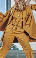 Balmain Long Sleeve Belted Denim Jumpsuit