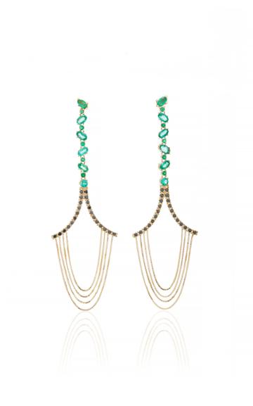 Joana Salazar Emerald Chain Earrings