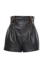 Versace Leather High Waisted Mini Shorts