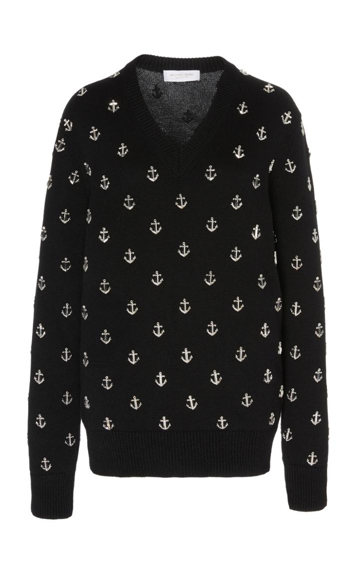 Moda Operandi Michael Kors Collection Anchor-embellished Cashmere Sweater Size: S