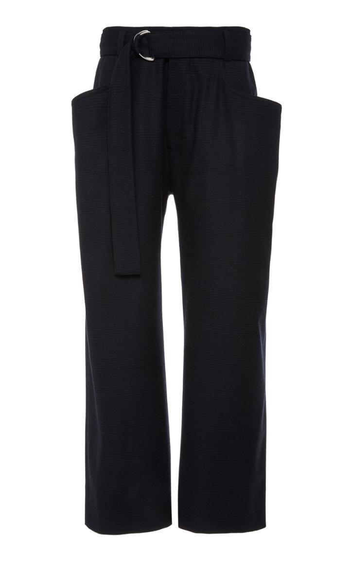 Proenza Schouler Belted Wool-blend Straight-leg Pants