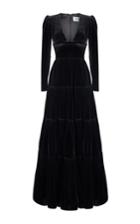 Rasario Long Sleeve V Neck Gown