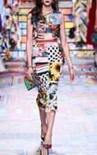 Moda Operandi Dolce & Gabbana Printed Charmeuse Tubino Skirt